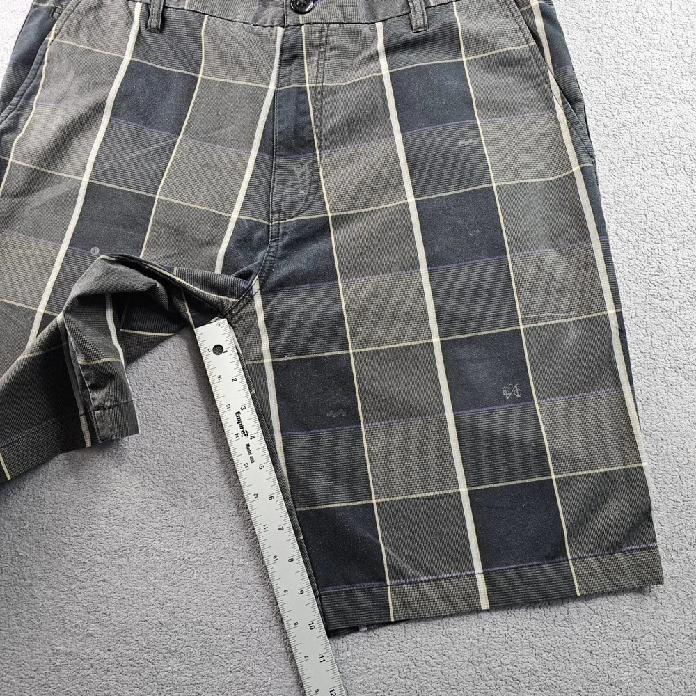 Billabong Golf Shorts Mens 36 Black Gray Plaid Performance‎ Regular Fit Mid-Rise